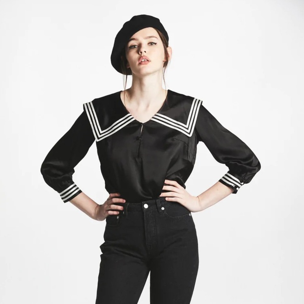 Lecole des femmes silk sailor blouse